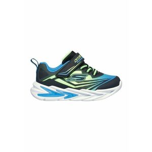 Pantofi sport de piele ecologica cu model grafic - Negru/Verde lime/Albastru imagine
