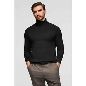 Bluza slim fit cu guler inalt - Negru imagine