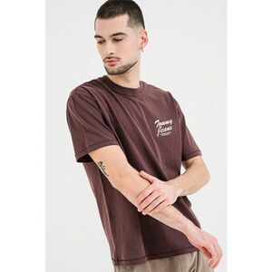 Tricou cu decolteu la baza gatului si detaliu cu logo pe piept - Violet prafuit imagine