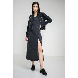 Rochie lunga din denim - Gri melange imagine