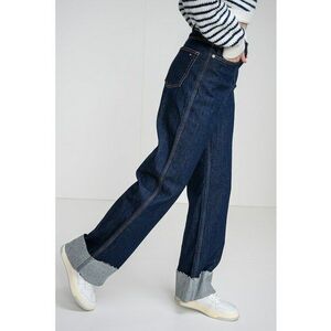 Blugi din bumbac organic cu croiala ampla Claire - Albastru indigo imagine