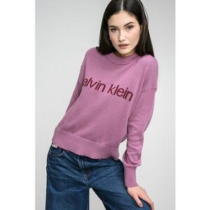 Pulover lejer cu imprimeu logo - Lila imagine