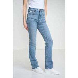 Blugi cu croiala bootcut si talie inalta - Albastru deschis melange imagine