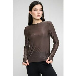 Bluza semitransparenta cu segmente pentru degetele mari - Maro imagine