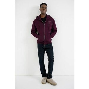 Hanorac cu logo brodat si fermoar - Violet tyrian imagine