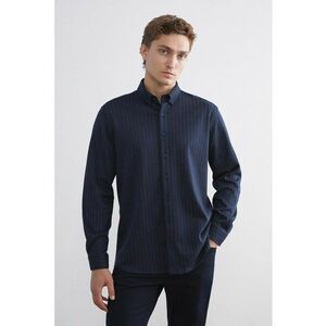 Camasa cu dungi discrete - Bleumarin imagine