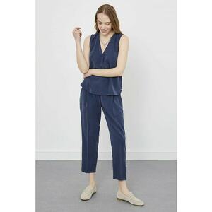 Bluza din lyocell - fara maneci - Albastru inchis imagine