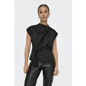 Bluza uni cu detaliu drapat - Negru imagine
