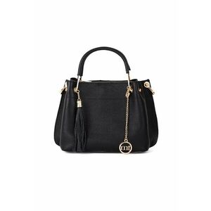 Geanta de mana - de piele - cu accesoriu detasabil cu canaf - Negru imagine