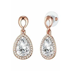 Cercei placati cu aur rose de 14K si decorati cu cristale - Auriu rose imagine