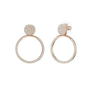Cercei placati cu aur rose de 14K - zirconia - Auriu rose imagine