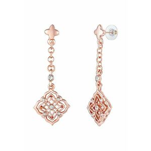 Cercei drop cu tija placati cu aur de 14K - Auriu rose imagine