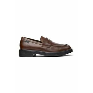Pantofi loafer de piele cu model uni - Maro cognac imagine