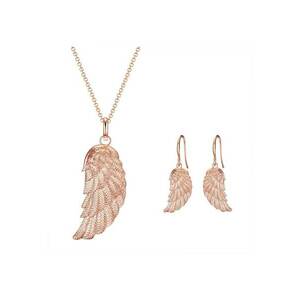 Set de colier si cercei - placat cu aur de 14K - Auriu rose imagine