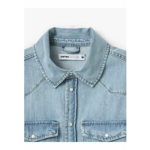 Camasa din denim cu buzunare pe piept - Albastru indigo imagine