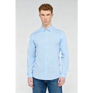 Camasa uni regular fit - Albastru pastel imagine
