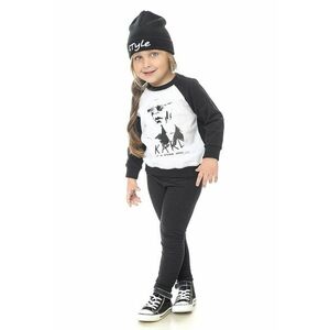 Bluza de trening de bumbac cu imprimeu - Negru/Verde pal/Alb optic imagine
