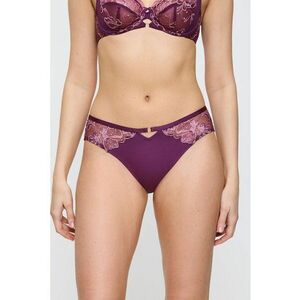 Chiloti brazilieni din amestec de lyocell cu garnituri din dantela - Violet imagine