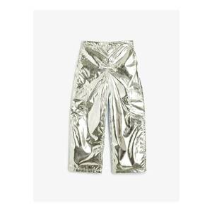 Pantaloni cu aspect lucios - Gri imagine