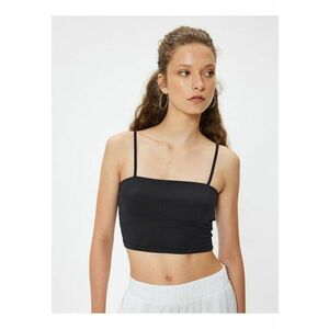 Top crop slim fit - Negru imagine