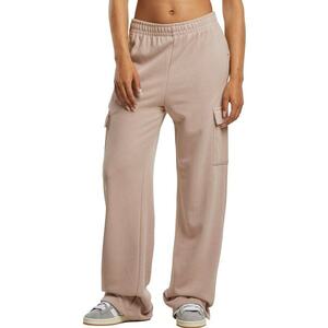 Pantaloni de trening cu croiala ampla si buzunare cargo - Maro deschis imagine