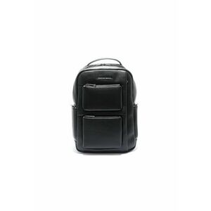 Rucsacdin piele ecologica cu buzunare frontale cu fermoar Obsidian Nova - Negru imagine