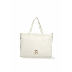 Geanta shopper din piele Eridana - Alb/Auriu imagine