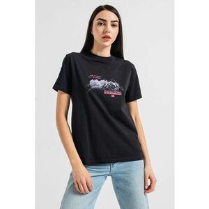Tricou din bumbac cu imprimeu grafic - Negru/Lila imagine