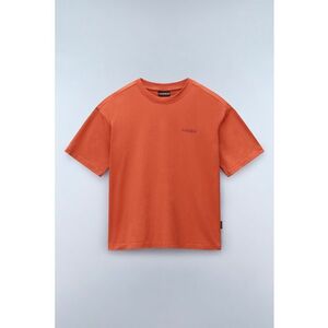 Tricou lejer cu decolteu la baza gatului si logo - Rosu imagine