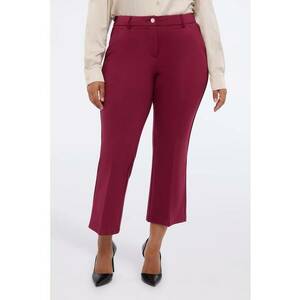 Pantaloni crop cu buzunare laterale - Rosu stins imagine