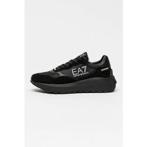 Pantofi sport unisex cu insertii din piele intoarsa - Negru imagine