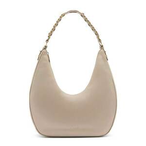 Geanta hobo cu logo in relief - Bej imagine