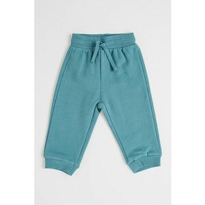 Pantaloni de trening din amestec de bumbac cu snururi - Albastru petrol imagine