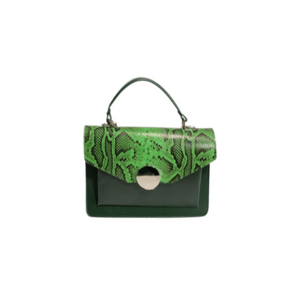 Geanta dama piele - Ema - verde - 27x11x20 cm imagine