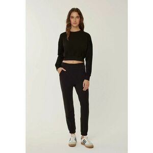 Pantaloni sport dama - basic - negri - bumbac-elastan - design modern imagine