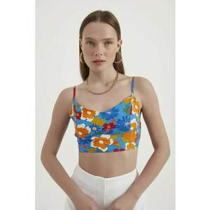 Top scurt - floral - multicolor - textil imagine