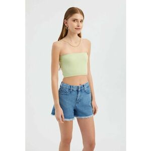 Top scurt - fara bretele - verde - jerseu imagine