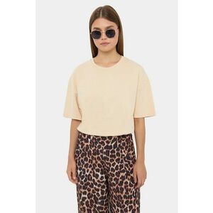 Tricou dama - Relaxed Fit - maneca scurta - bej - bumbac imagine