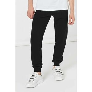 Pantaloni de trening cu banda in talie cu snur de ajustare - Negru imagine