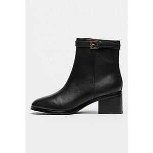 Botine de piele cu fermoar lateral - Negru imagine