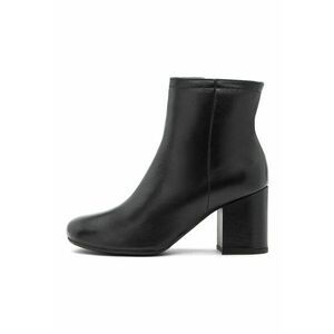 Botine de piele cu toc masiv - Negru imagine