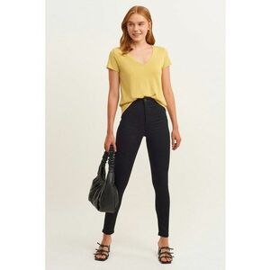 Blugi skinny crop - Negru imagine