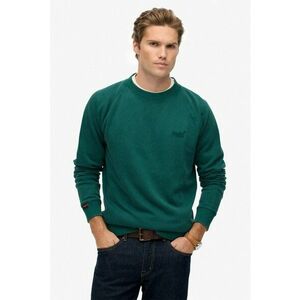 SUPERDRY - Bluza de trening texturata cu maneci raglan Essential - Verde englez imagine