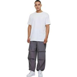 Pantaloni relaxed fit cu snururi de ajustare la glezne - Gri antracit imagine