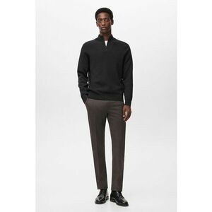 Pantaloni chino cu pensa - Maro inchis imagine