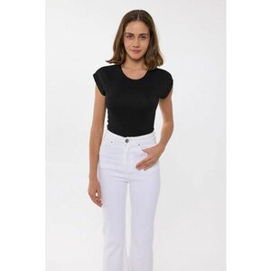 Tricou dama jerseu - decolteu rotund - negru imagine