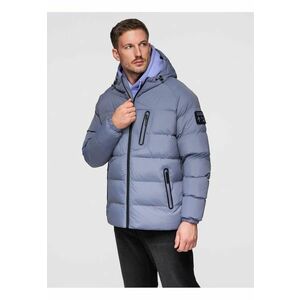 Geaca matlasata izolata cu maneci raglan OM-JAHP-0302 - Albastru inchis imagine