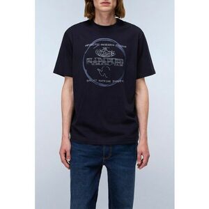 Tricou din bumbac cu imprimeu logo - Albastru ultramarin/Albastru pal imagine