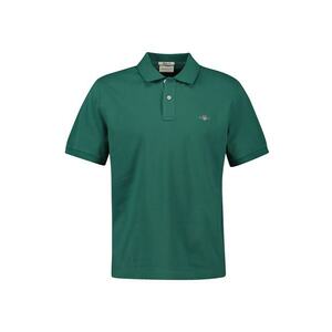 Tricou polo din bumbac pique Shield - Verde englez imagine