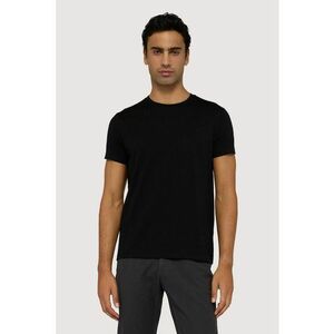 Tricou regular fit cu model uni - Negru imagine